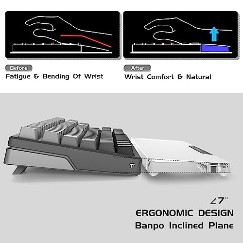 Acrylic Keyboard Wrist Rest-Black 68Key Ergonomic Palm Rest for Computer Keyboard - color: Compact-black, size: Pro