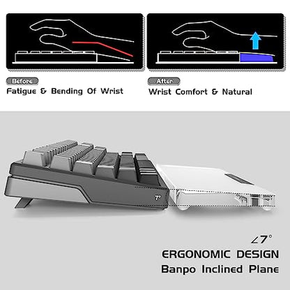 Acrylic Keyboard Wrist Rest-Black 68Key Ergonomic Palm Rest for Computer Keyboard - color: Compact-black, size: Pro