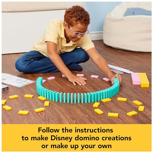 Spin Master Games Disney 100 H5 Domino Creations Classic Game | Design, Build, & Topple, Develops Motor Skills, Create Disney-Inspired Art, Includes 200 Dominoes, 1+ Players, Ages 5+ - style: Disney Dominoes Set