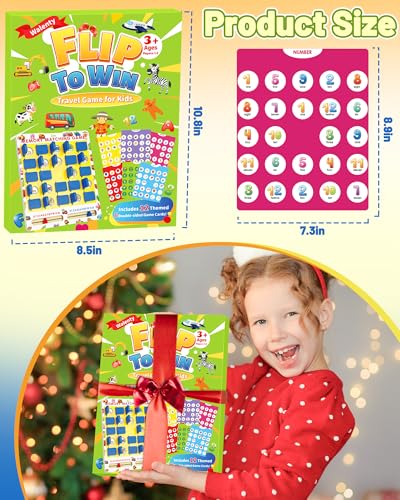 Matching Memory Game for Kids Ages 3-5 4-8, Car Airplane Travel Toys Games Activities for 3-5, Road Trip Essentials for Kids Toddlers, Board Games for Kids 4-6, Birthday Gifts for Kids Boys Girls - style: Memory game-dark blue