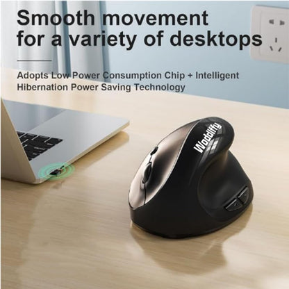 Vertical Mouse,Wireless Small Hand Ergonomic Mouse,Quiet Clicks 3 Adjustable DPI (1000/1200/1600),Compatible with Windows/Mac/Linux - color: Black
