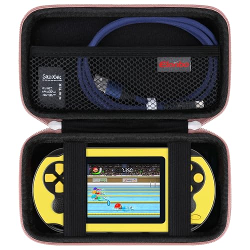Elonbo Carrying Case for TaddToy/WELLST·G/Beijue/FAMILY POCKET/CCTU/X- JOYKIDS/GREENCREEK/Beico/KAVOYI/GuaiyeyeAP/TEBIYOU Handheld Game Console, Portable Electronic Gaming Player Bag, Gold - color: Rose Gold