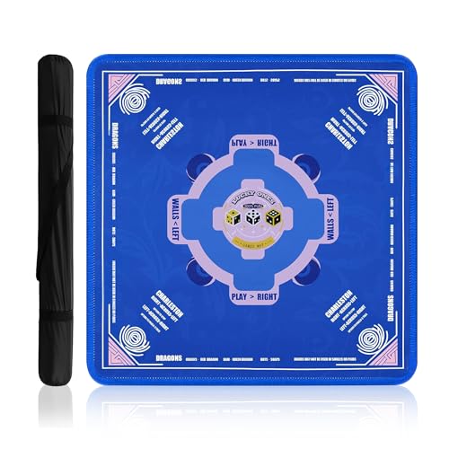 KRT Mahjong Mat 33" x 33" with Storage Bag Waterproof Rollable Game Mat | Anti-Slip; Noise-reducing; Widened and Thickened