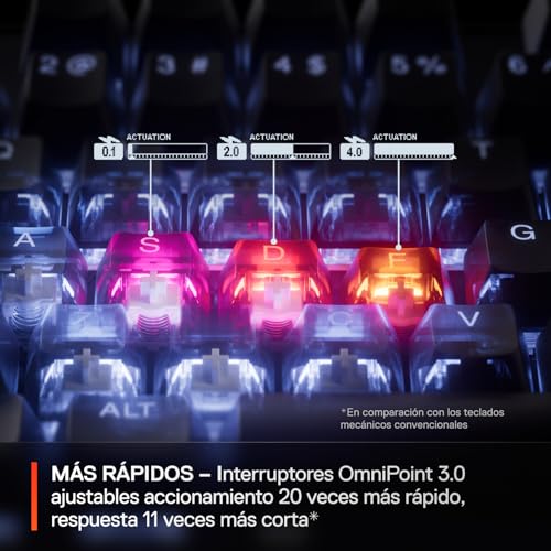 SteelSeries Apex Pro Gen 3 OmniPoint 3.0 HyperMagnetic Switches — Adjustable Actuation — Rapid Trigger — Game-Ready Presets — Protection Mode — Rapid Tap/SOCD — OLED — RGB — PBT Keycaps — USB-C - color: Black, size: Pro Full Size, style: Gen 3 Wired
