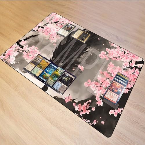 STORKY MTG Playmats, Landscape Board Game Mat with Storage Bag Mouse Pad for MTG DTCG CCG RPG Trading Card MTG Playing Mat with Zones Smooth Rubber Surface Battle 24 x 14 inches, Dragon - color: Dragon