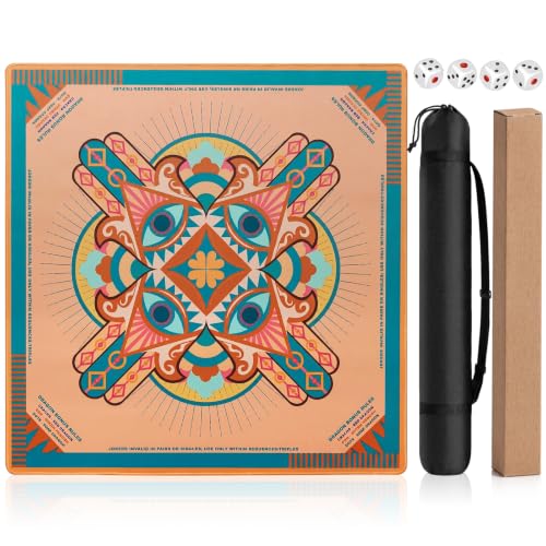 Mahjong Mat for Table 32.4''x32.4'', Rolled Shipping, No Creases Mah Jongg Mat with Carrying Bag for American Mahjong, Poker, Board Games, Card Games & Dominoes (Orange) - color: Orange