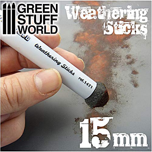 Green staff World Weathering Sponge Brush 15mm Diameter Two Set Model for Painting Tool GSWD-9312
