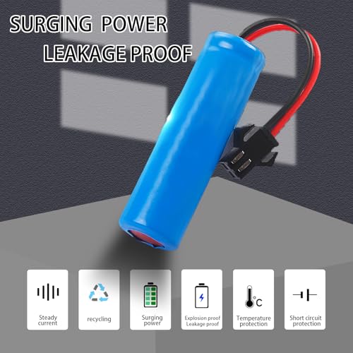 2 Pack 3.7V 500mAh Rechargeable Batteries with Dual Protection and USB Charger Cables, SM-2P plug Design, Universally Compatible with Various Remote Control Cars Trucks, Stunts, and RC Toys