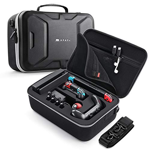 Mumba Deluxe Carrying Case for Nintendo Switch 1 & Switch OLED, [Max Version] All-in-One Travel Storage Bag, Holds Console, Dock, Pro Controller, 27 Game Cards,& More, Hard Shell Protection (Black)