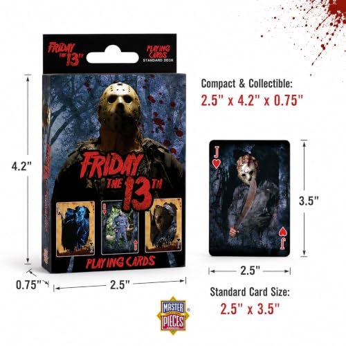Masterpieces Friday the 13th Playing Cards - 54 Card Deck, Officially Licensed - Ages 4+ - style: Friday the 13th