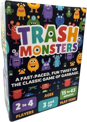 Trash Monsters - Card Game, Easy Number Sequencing Game with Fun Monsters | Ages 3 and up | Kids & Family Nights | Simple to Learn