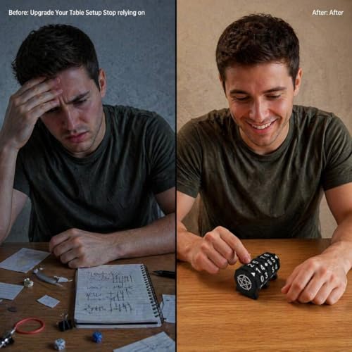 Board Game Life Counter, 4-Digit Wheel Trackers for 0-9999 Single Player and 0-99 Dual Player Modes, MTG Life Counter, Professionally Made for TCG, DND, RPGs, and MTG, Card and Tabletop Games (Black) - color: Black