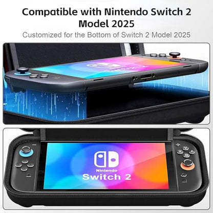 Carrying Case for Nintendo Switch 2 - Portable Travel Case Compatible with Switch2 2025, Large Capacity Hard Protective Shell Travel Storage Bag with 20 Game Cartridges Cards for Console & Accessories