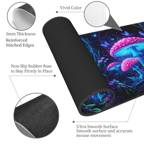 Extended Gaming Mouse Pad, Large Mouse Mat, XL Desk Pad for Keyboard and Mouse, Non-Slip Rubber Base & Stitched Edges for Gamer Office 31.5x11.8 in - color: 12