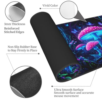 Extended Gaming Mouse Pad, Large Mouse Mat, XL Desk Pad for Keyboard and Mouse, Non-Slip Rubber Base & Stitched Edges for Gamer Office 31.5x11.8 in - color: 12