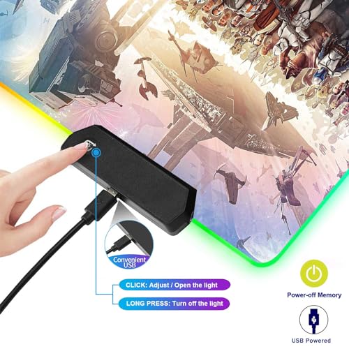 XXL Large Gaming RGB Mouse Pad The Chosen One Custom Desk Pad,Mousepad with Anti-Slip Rubber Base,Stitched Frame Mouse Mat,Portable Desk Mat for Computer Keyboard Mice Laptop & PC,31.5X15.7 Inch - color: Pattern(rgb1)