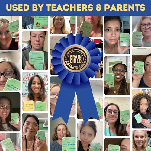 52 Essential Social Situations - Social Skills Activities for Kids (3-6th Grade) - Social Emotional Learning & Growth Mindset for Family, Classroom, Counseling - Conversation Card Games for Kids 8-12 - style: Social Situations