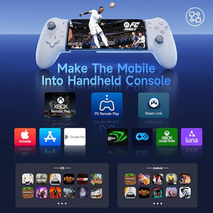 EasySMX M15 Mobile Gaming Controller for Android/iPhone 15 Series, Android Controller with Hall Trigger/Joysticks for Play Minecraft, COD | Hall Effect Triggers & Joysticks,Mechanical Buttons,Mobile Game Controller for Minecraft,COD,PUBG,White - color: wh