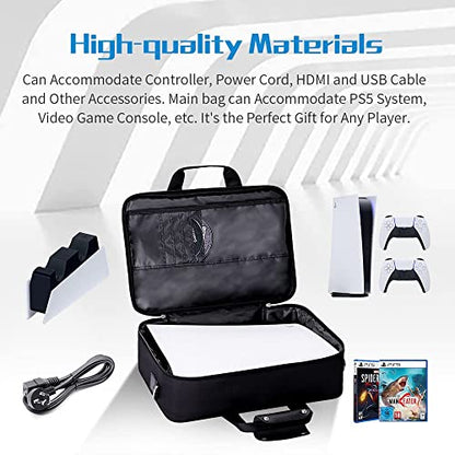 G-STORY Carrying Case,Travel Case Storage Bag Compatible with PS5 Disc and Digital Edition, Controller Skin is Included - color: White-Without Logo