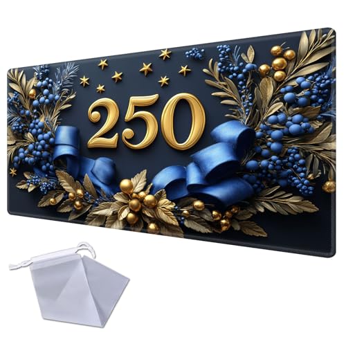 Gold 250th Anniversary Mat for TCG Playmat - USA 250th Anniversary Commemorative Edition, 1776-2026 Patriotic Card Game Mat, Anti-Slip Desk Pad Large Gaming Playmat Compatible with MTG - color: Gold 250th Anniversary, size: 28" x 16" Regular