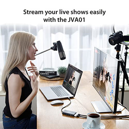 j5create Video Capture Card with PD 60W Pass-Through Charging | Built-in Multi-Function hub, Suitable for Streaming, Live Broadcasting, Video Conference, Teaching, Gaming (JVA01)