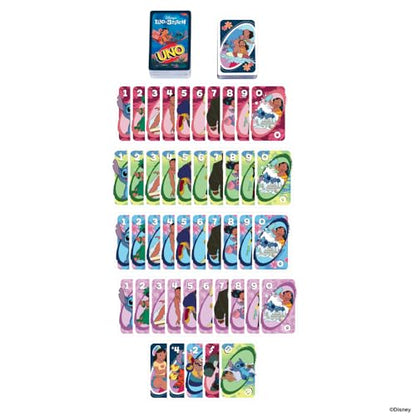 Mattel Games UNO Disney’s Lilo and Stitch Card Game for Kids, Adults & Family with Deck & Special Rule Inspired by the Movie - style: UNO Disney's Lilo and Stitch