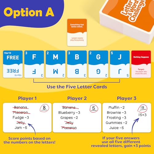 Family Word Game, Letter and Category Challenge Game, Fast-Paced Vocabulary & Spelling Game, Party Game for Kids Teens Adults, Family Game Night Activity for Ages 8+, 2-6 Players