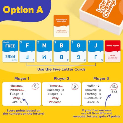 Family Word Game, Letter and Category Challenge Game, Fast-Paced Vocabulary & Spelling Game, Party Game for Kids Teens Adults, Family Game Night Activity for Ages 8+, 2-6 Players