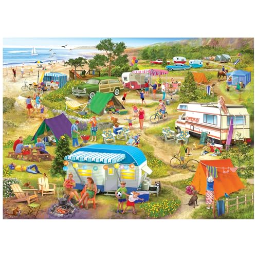 RoseArt Bigelow Country Seaside Cramped Grounds 1000 Piece Jigsaw Puzzle | 26.625" x 19.25" Finished Size, Fully Interlocking Pieces, Bonus Poster Included, Made in USA - style: Seaside Cramped Grounds