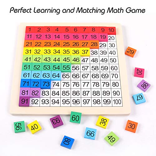 Wooden Montessori Math Counting Hundred Board Toys | 1-100 Consecutive Numbers Learning & Educational Game Toy for Kids Toddlers 3 year old with Storage Bag