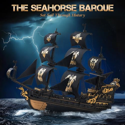 ROKR 3D Wooden Puzzles,Seahorse Barque Model kit,Ideal Gift for Adults&Teen