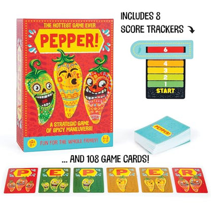 Pepper! Card Game – Fun Family & Party Game for Kids & Adults, Ages 8+, 2–8 Players, 30-Minute Gameplay, Easy to Learn Spicy Strategy Game