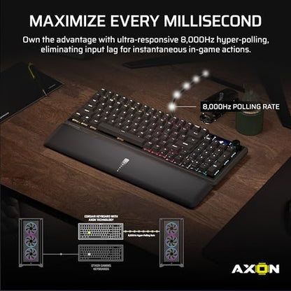 Corsair Vanguard 96 Wired Mechanical Gaming Keyboard – 96% Layout, MLX Plasma Linear Switches, 8000Hz Polling, LCD Display, Virtual Stream Deck, G-Keys, SOCD Flashtap, QWERTY US – Black - style: Linear Plasma Switches