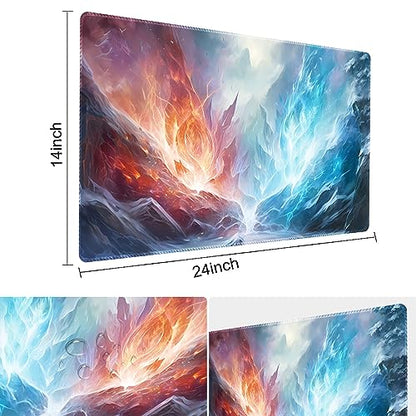 Board Game 14x24in MTG Playmat Compatible for OCG CCG RPG TCG Playmats (Frost Flame) - color: Frost Flame