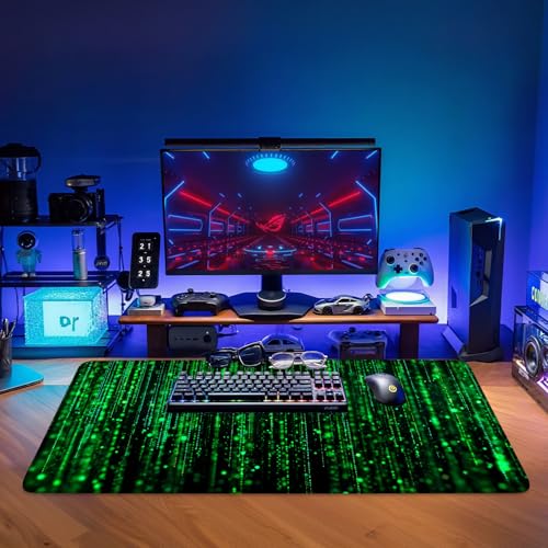 Matrix Code Extended Gaming Mouse Pad 35.4"x15.7" Mousepad, Large Desk Pad Desk Mat for Gaming & Office, Non-Slip Rubber Base - color: 41, size: 35.4" x 15.7"