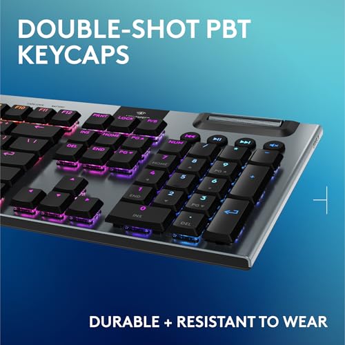 Logitech G915 X Lightspeed Wireless Mechanical Gaming Keyboard, Double-Shot PBT Keycaps, Fully Programmable Keys, RGB Backlit Mac/PC Gaming Keyboards, GL Tactile Switches, Black (Renewed) - style: Wireless