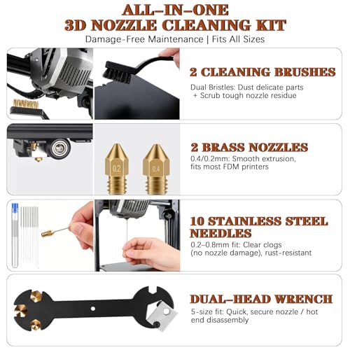 66Pcs 3D Printer Tools Kit with Storage Case, All-in-One Accessories for FDM/SLA Printers - Deburring Tool, Scrapers, Metal Files, Brushes, Hand Drill, Tweezers & More, for Bambu Lab, Ender 3, Kobra