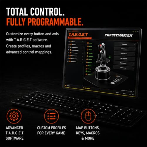 Thrustmaster HOTAS Warthog A10 Replica Flight Stick & Throttle Set - PC | 1:1 A-10C USAF licensed replica, H.E.A.R.T sensors, dual-engine control, 55 programable buttons, 8-way hat, all-metal build - style: Warthog Bundle