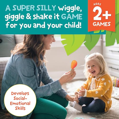 Peaceable Kingdom Deluxe Monkey Around First Game for Toddlers | Deluxe active first game for toddlers—dance and play with beanbag banana and maraca. Cooperative bonding, ages 2+ - style: Deluxe