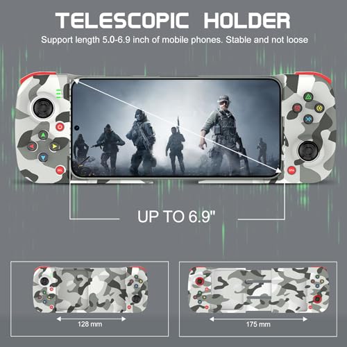 Joso Phone Controller for iPhone/Android Support Phone Case, Mobile Gaming Controller with Ergonomic Design - Wireless Gamepad for Cloud Gaming & PS Remote Play - color: Camouflage