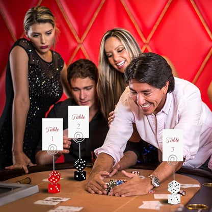 9 Sets Bunco Dice Table Number Stands Table Number Cards with Table Number Holders Dice Place Card Holders Bunco Game Kit for Casino Game Night, Party Favors