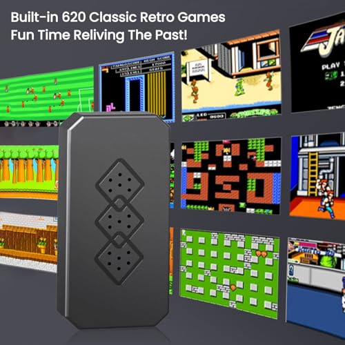 Wireless Retro Game Console Classic Video Gaming Console Built-in 620 Games, AV Output and Dual Game Controllers, Plug & Play TV Video Games for Kids/Adults, Nostalgia Gifts for Christmas - color: 620 Games