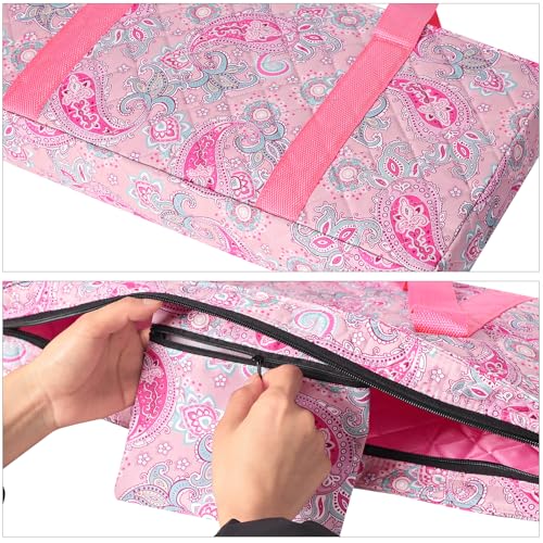 American Mahjong Game Set, 166 White Tiles, 4 All-in-One Color Rack/Pushers, Complete Mahjong Set with Pink Printed Carrying Bag - color: Pink