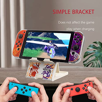 Busjoy Stand for Nintendo Switch, Steam Deck, Switch OLED, Switch Lite, Cute Game Theme Angle Adjustable Holder, Portable Foldable Non-Slip Bracket-White - color: White