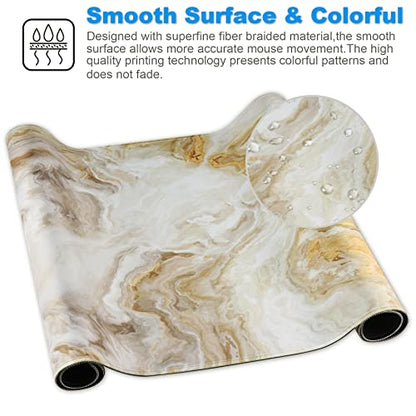 Large Gaming Mouse Pad with Stitched Edges,[27.5x11.8In] Extended Mouse Pad with Non-Slip Natural Rubber Base for Gamer/Desktop/Office/Home (70x30 Marble) - color: 70x30 Marble
