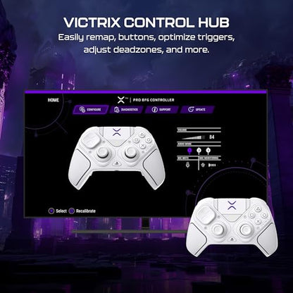 Turtle Beach Victrix Pro BFG Reloaded Wireless Gaming Controller for PS5 | PS5, PS4, PlayStation, PC, Modular, Fightpad Module, Hall-Effect Sticks, Triggers, 4 Remappable Buttons, Esports, White - color: White