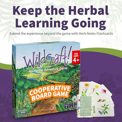 Wildcraft! Cooperative Board Game, Learn 25 Herbs, Family Game for Kids 4+ | Herbal Learning Game for Homeschool & Classroom Activities & More, Educational Board Game for Kids 4+ with Bonus Printables - style: Wildcraft!