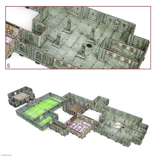 Dungeons & Lasers Undercity Hideout Terrain Set for DND and Tabletop RPG Games - 5E Compatible for 28mm - 32mm Scale Miniatures - Modular Design for Quick Assembly - Unpainted