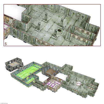 Dungeons & Lasers Undercity Hideout Terrain Set for DND and Tabletop RPG Games - 5E Compatible for 28mm - 32mm Scale Miniatures - Modular Design for Quick Assembly - Unpainted