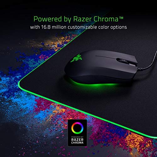 Razer Goliathus Extended Chroma Gaming Mousepad: Customizable Chroma RGB Lighting - Soft, Cloth Material - Balanced Control & Speed - Non-Slip Rubber Base - Classic Black - size: 11.6L x 36.3W inches